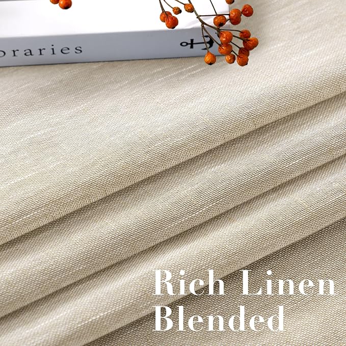H.VERSAILTEX Linen Curtains Nickel Grommet Natural Linen Semi-Sheer Curtains 2 - Image 4