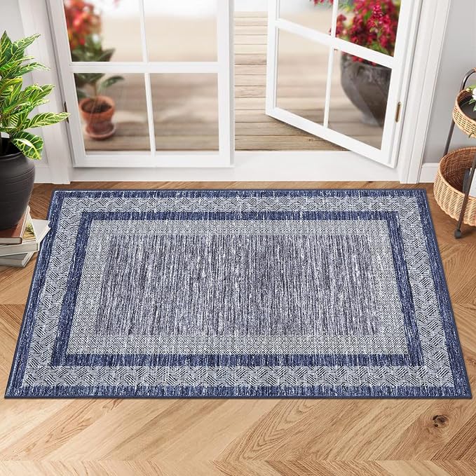GarveeHome Modern Geometric Area Rug 2x3 Distressed Bordered Washable Non Slip by GarveeHome
