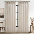 Natural Linen 60 Inch Wide Light Filtering Pleated Curtains 90 Inches Long by PleatedDrapes