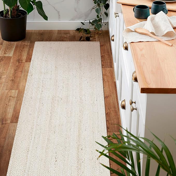 Hausattire Hand Woven Jute Braided Rug, Reversible Boho Entry Area Rugs - Image 4