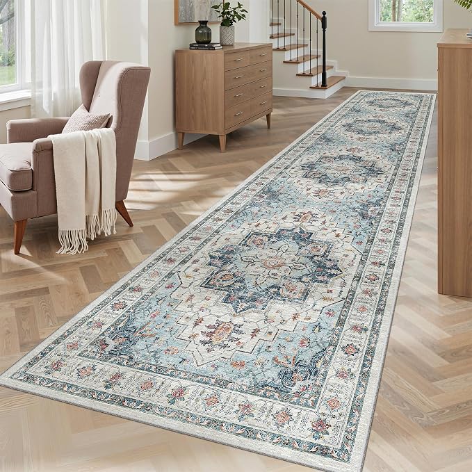 Madane Hallway Runner Rug 2'6''x12' Kitchen Runner, Non Slip Vintage Runners - Image 4