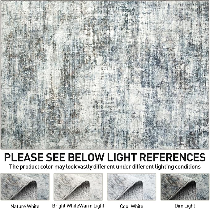 8x10 Area Rugs Washable Rug: Large Modern Abstract Living Room Rug Soft - Image 7