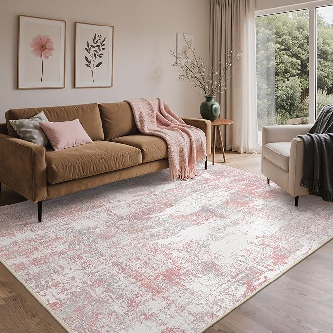 Area Rugs 5x7 for Living Room Bedroom, Modern Abstract Machine Washable Rug by BEIMO