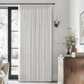 Beige White 70 Inch Extra Wide Pinch Pleat Light Filtering Sliding Glass Door by PleatedDrapes