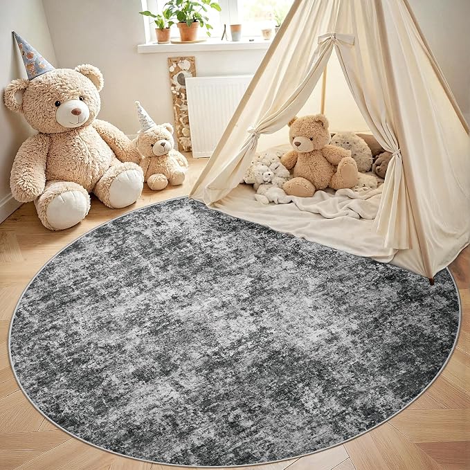 Round Rug 5ft Circle Rug Washable: Carpet Small Circular Area Rug - Image 4