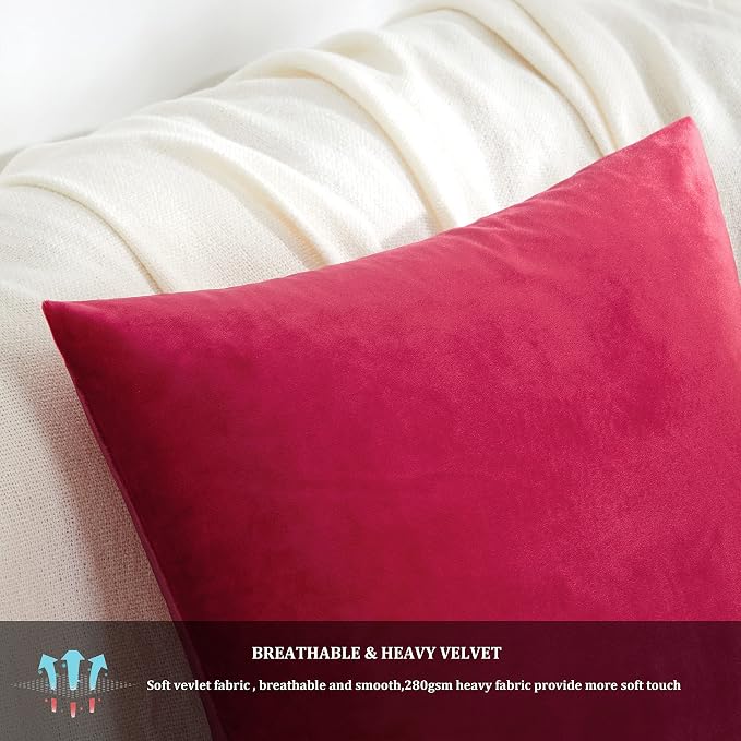 GIGIZAZA Red Velvet Decorative Throw Pillow Covers - Image 6