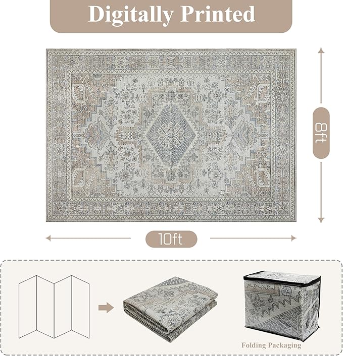 Machine Washable Rugs 6x9 Area Rugs - Image 2