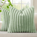 decorUhome Summer Cozy Faux Fur Throw Pillow Covers 16x16 Set of 2 Decorative by decorUhome