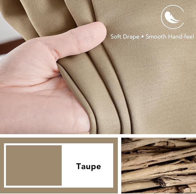 Deconovo Blackout Curtains, Thermal Insulated, W70 x L108 2 Panels, Back Tab - Image 7
