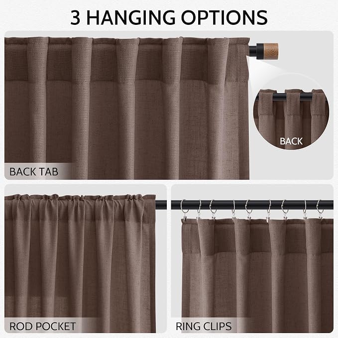 Cappuccino Curtains 63 Inches Long 2 Panel Sets - Image 3