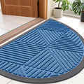 Smiry Half Circle Front Door Mat Outside Entrance, Heavy Duty Sturdy Natural by Smiry