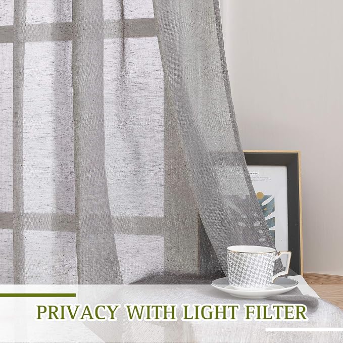 NICETOWN Sheer Curtains Open Linen Blend - Image 4