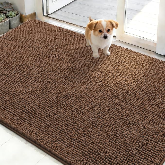 OLANLY Dog Door Mat for Muddy Paws 50x30, Absorbs Moisture and Dirt, Absorbent by OLANLY