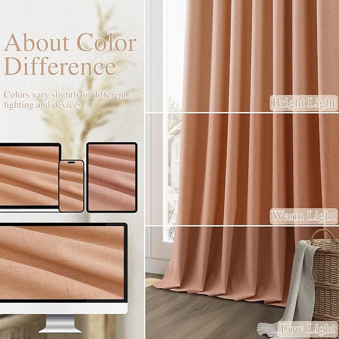 Guken 100% Blackout Curtains 84 Inch Length 2 Panels Set - Image 7