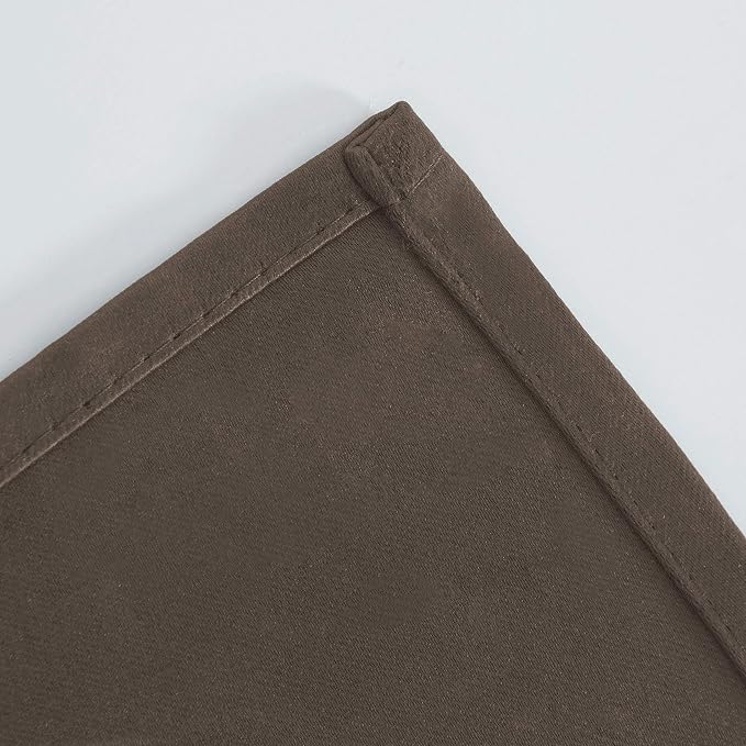 LEMOMO Chocolate Brown Thermal Blackout Curtains/52 x 54 Inch/Set of 2 Panels - Image 7