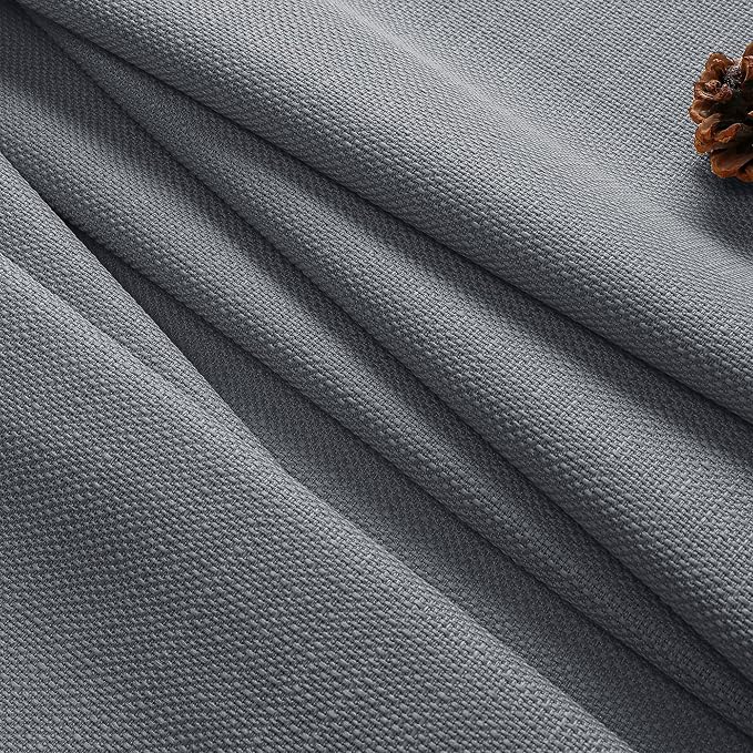 Chyhomenyc Dark Grey Valance for Windows, Light Filtering Faux Linen Solid - Image 8