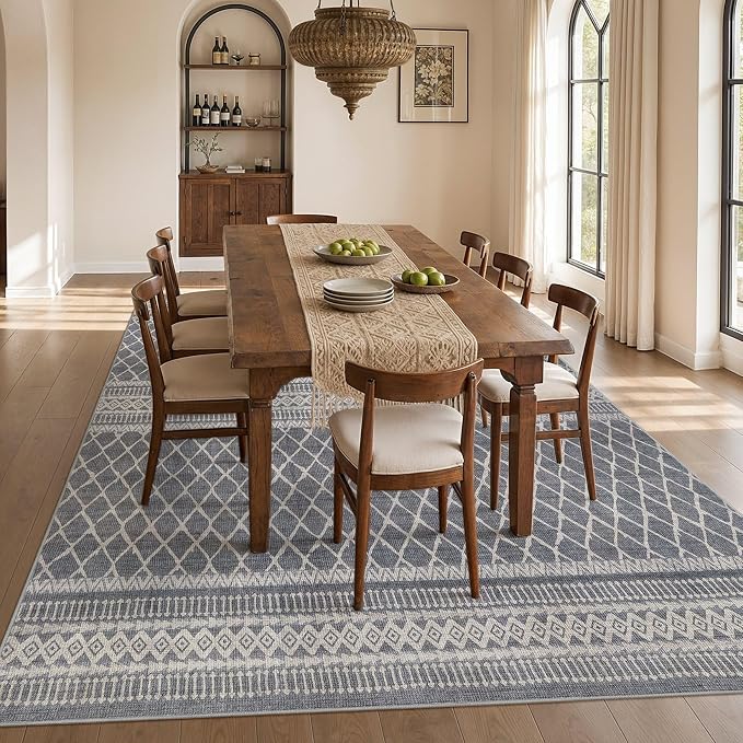cotiled Boho 9x12 Area Rug for Living Room: Large Moroccan Washable Rug | Solve - Image 6