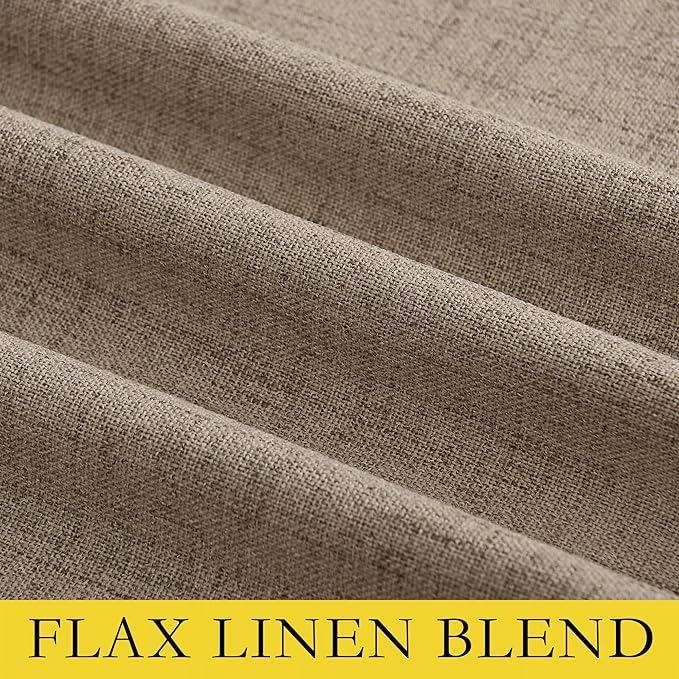 NICETOWN Burlap Vintage Open Linen Weave Flax Thermal Curtains, 100% Blackout - Image 8