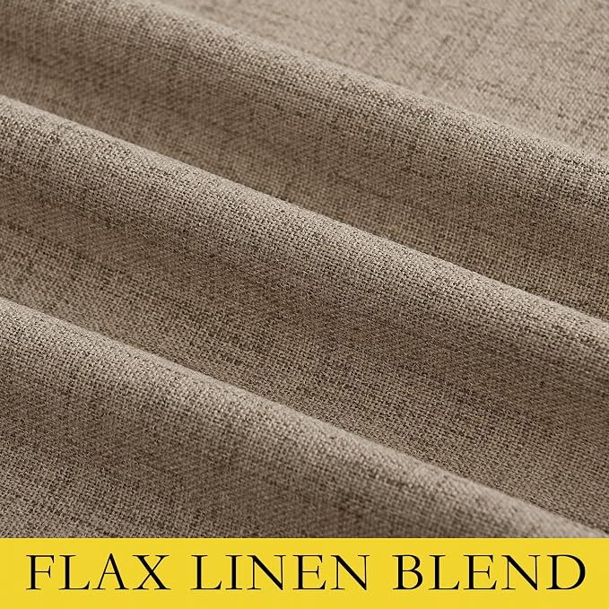 NICETOWN Burlap Vintage Open Linen Weave Flax Thermal Curtains, 100% Blackout - Image 8