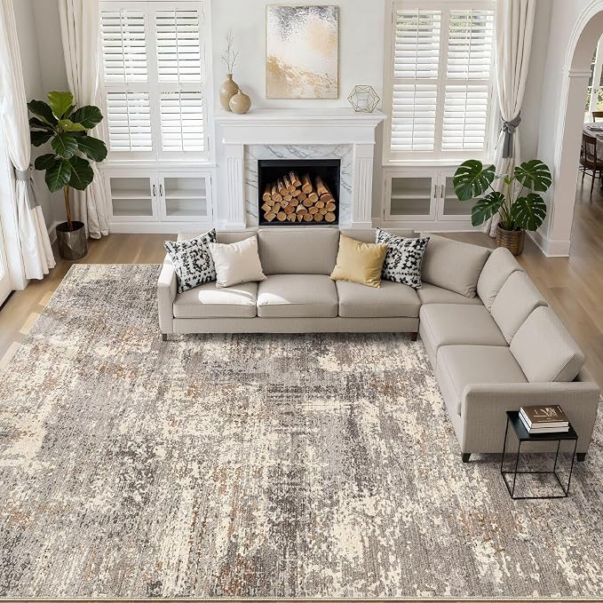LOONGRUG 12x18 Area Rug Washable Large Neutral Modern Living Room Rugs | by LOONGRUG