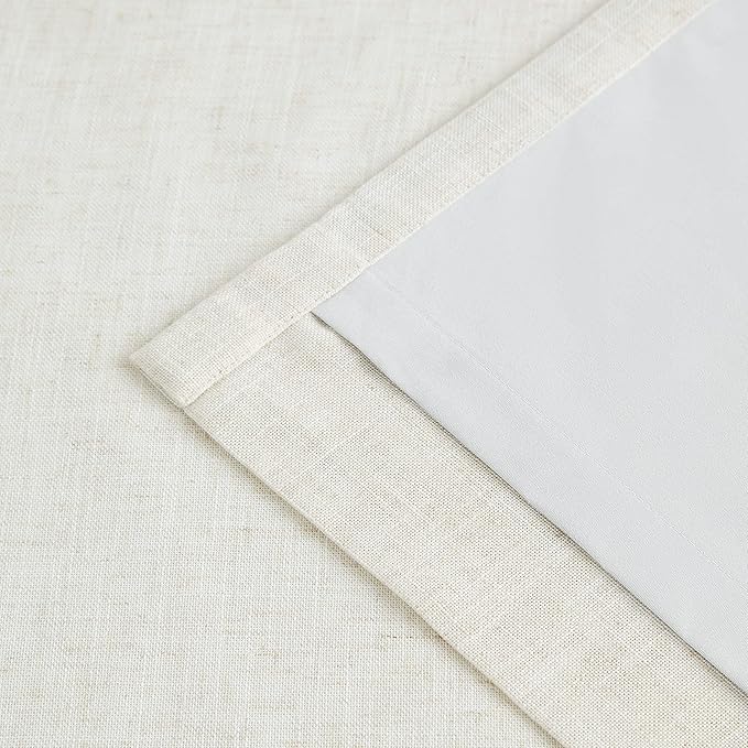 Vision Home Natural Pinch Pleated Full Blackout Curtains Linen Blended Room - Image 6