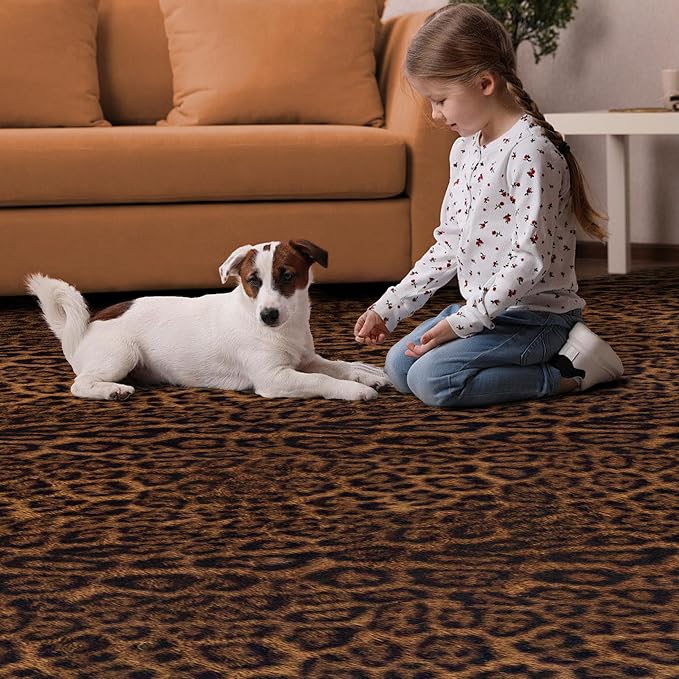 Faux Antelope Cheetah Print Rug, Leopard Rug 6.2x8.2 Faux Animal Print Skin - Image 5