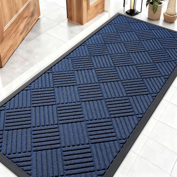 OLANLY Front Door Mat Outside Entrance 59x23, Heavy Duty Sturdy Natural Rubber by OLANLY