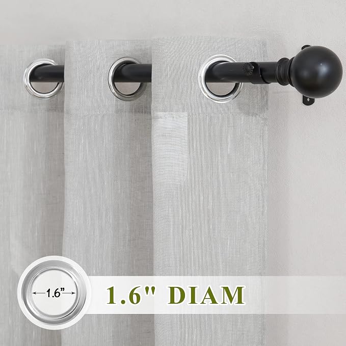 NICETOWN Linen Sheer Sliding Door Curtains 84 inch Long - Image 2