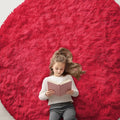 OLANLY Red Round Rugs for Bedroom by OLANLY