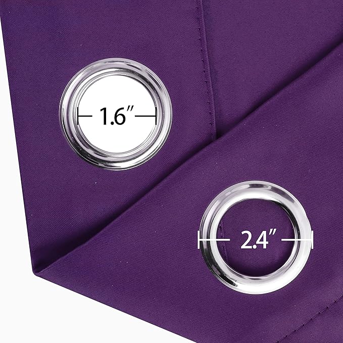 LEMOMO Purple Blackout Curtains 52 x 84 Inch Length/Set of 2 Curtain - Image 6