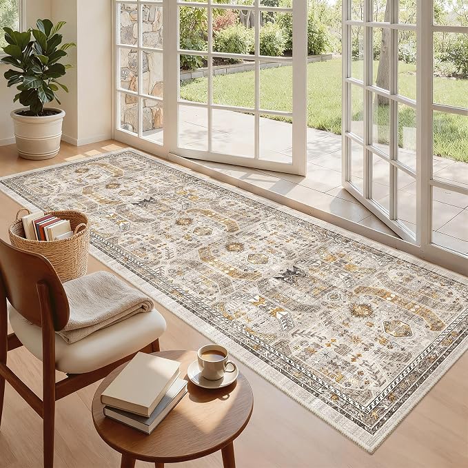 Madane Hallway Runner 3x8, Kitchen Rugs Washable Entryway Rug Vintage Kitchen - Image 3