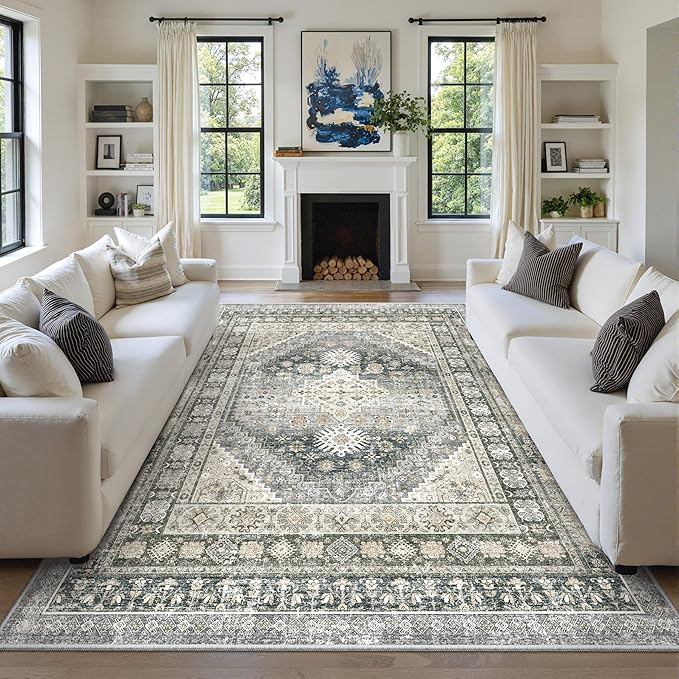 zesthome 8x10 Area Rugs for Living Room, Non-Slip Backing Washable Rugs by Zesthome