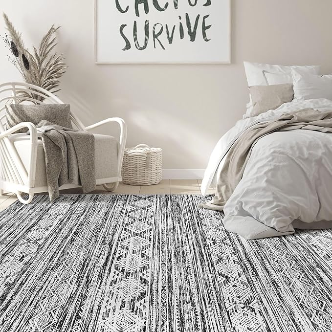 Nakagishi 9x12 Area Rugs Living Room: Washable Large Neutral Soft Rug Stain - Image 6