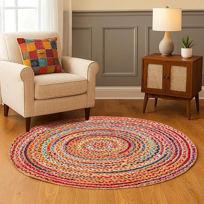 Hausattire Bohemian Braided Rug 4' Round by Hausattire