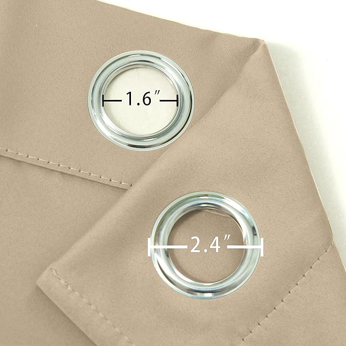 LEMOMO Blackout Curtains 52 x 45 inch/Beige Curtains Set of 2 Panels/Thermal - Image 6