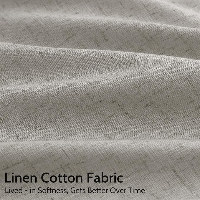 Silver Grey Linen Back Tab Curtains 84 Inch Length - Image 4