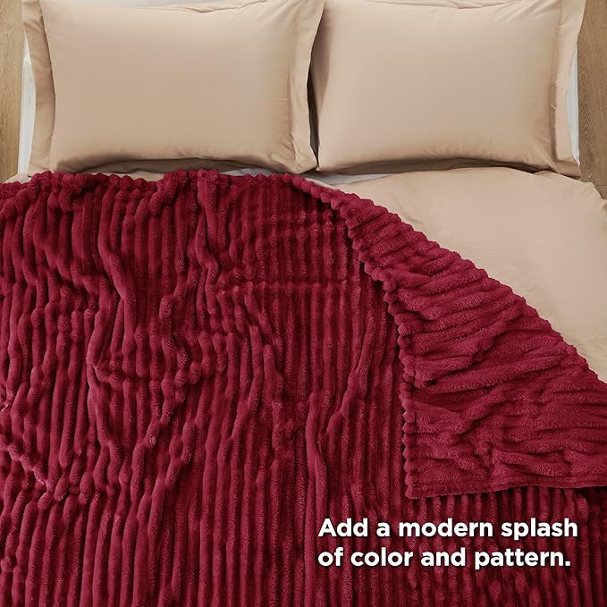Bedsure GentleSoft Red California King Size Blanket - Image 4