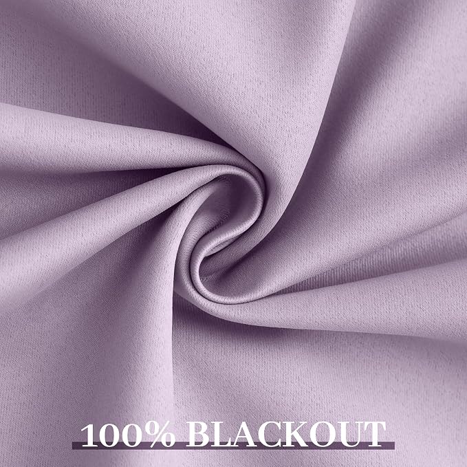 Yakamok Lilac 100% Blackout Curtains 63 Inches Long - Image 6