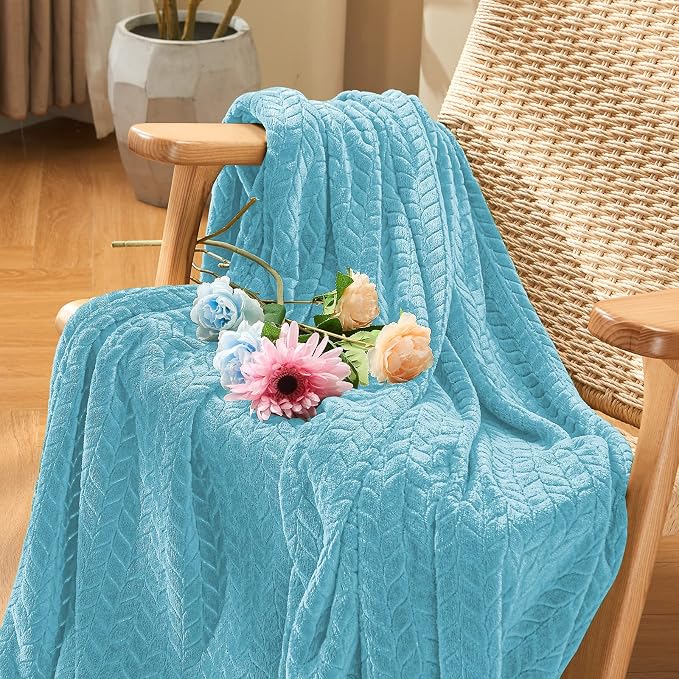 inhand Blue Throw Blanket, Super Soft Flannel Cozy Blankets & Throw - Image 3