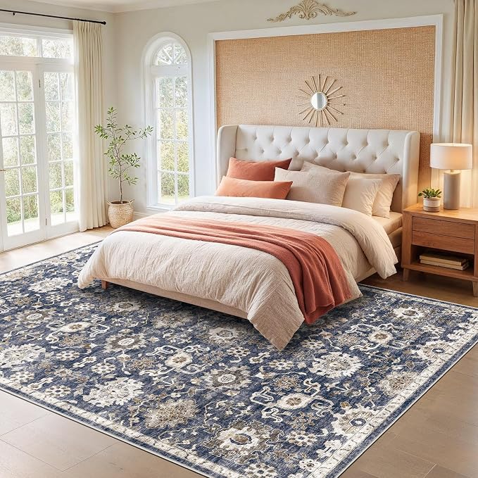 AMADA HOMEFURNISHING 8x10 Washable Area Rug, Low-Profile Large Area Rug - Image 8