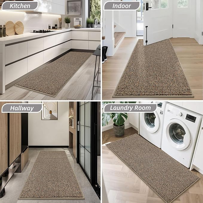 BEQHAUSE Dirt Trapper Door Mat 24" x 60", Non-Slip Washable Doormats, Low - Image 8