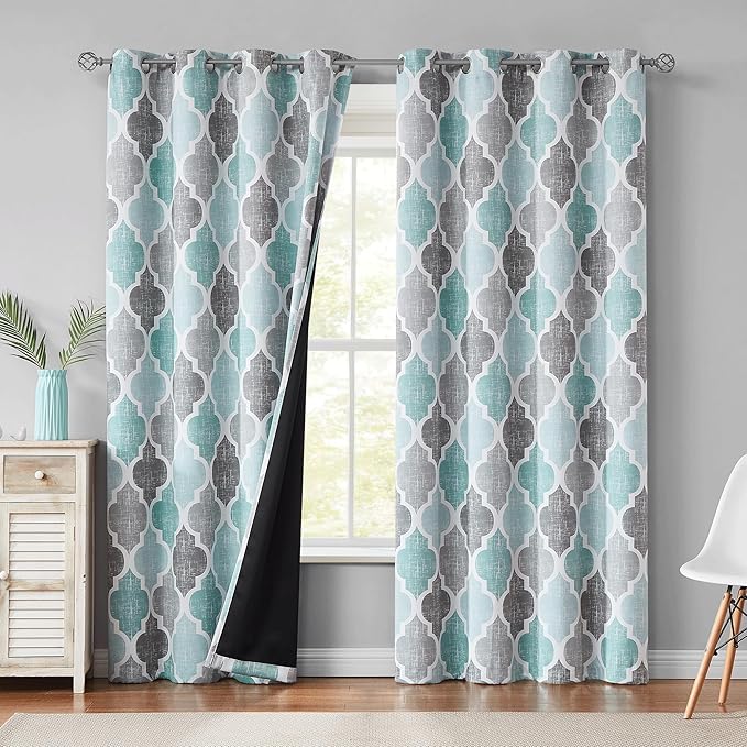 Beauoop 100% Blackout Curtains 108 Inches Long 2 Panels by Beauoop