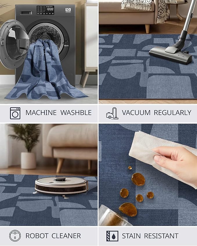 Latte&Fog 8x10 Area Rugs for Living Room, Large Modern Abstract Washable Rug - Image 7