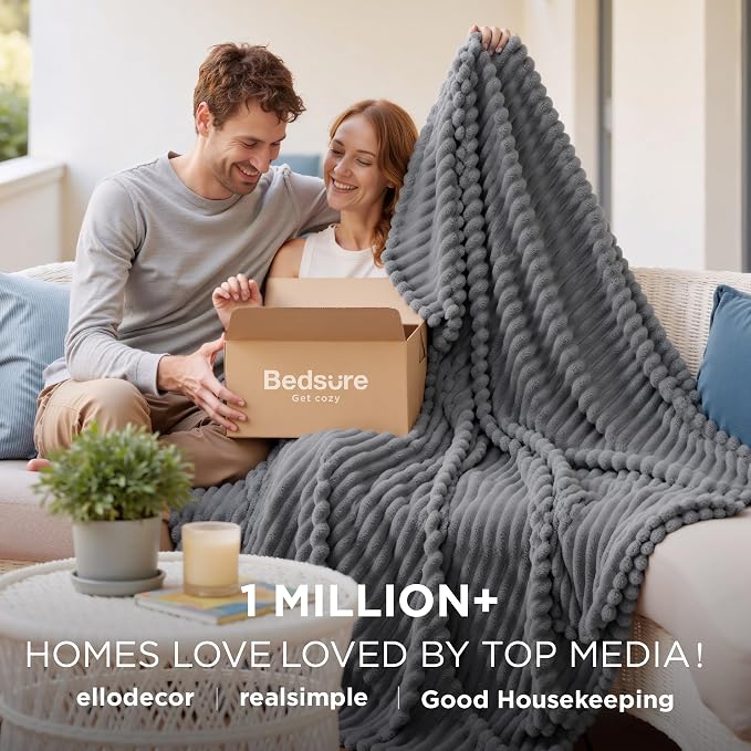 Bedsure GentleSoft Frost Gray Full Blanket - Image 2
