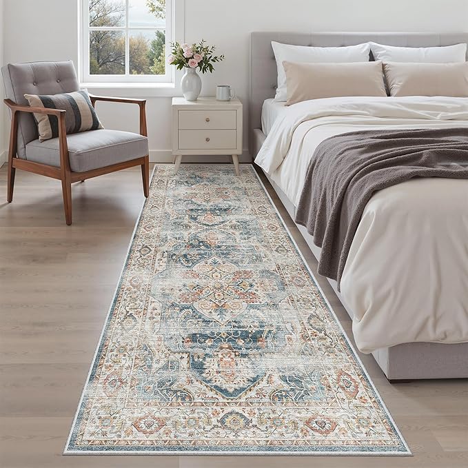 Madane Runner Rug 2'6''x8' Kitchen Runner, Hallway Runner Printed Vintage - Image 7