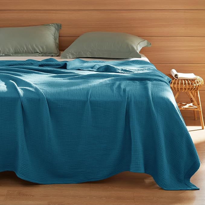 Bedsure 100% Cotton Muslin Blanket King Size - Image 5