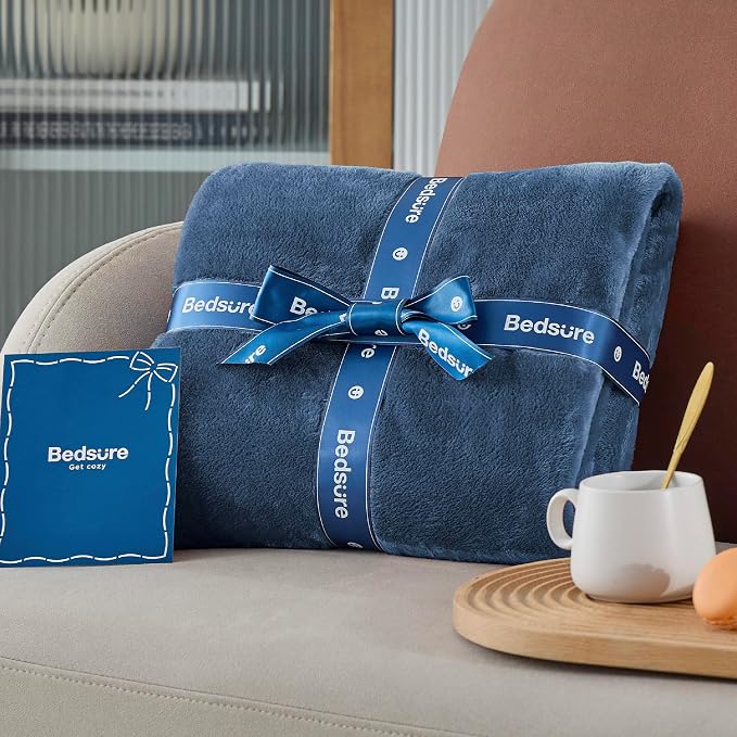 Bedsure GentleSoft Fleece Bed Blankets Full Size Mineral Blue - Image 7