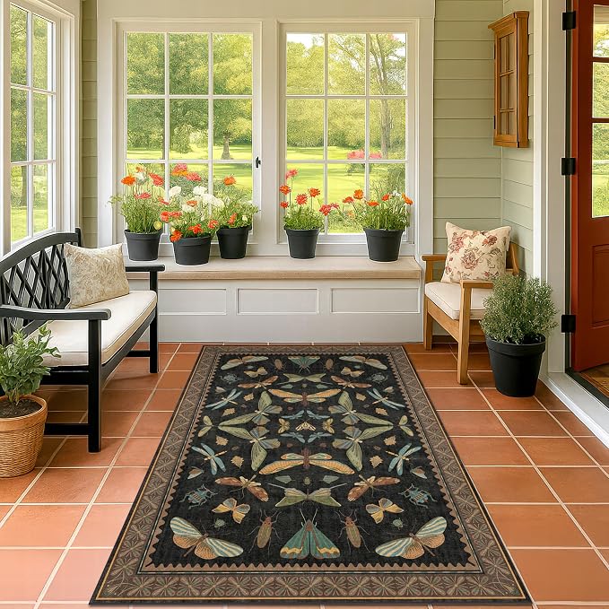 Insect Print Washable 4x6 Entryway Rug - Image 3