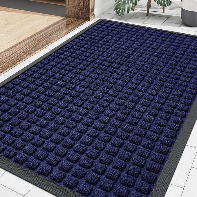 Smiry Front Door Mat Outside Entrance, Heavy Duty Natural Rubber Doormat by Smiry