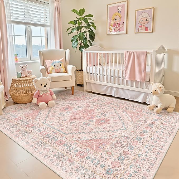 zesthome Pink Rug by Zesthome